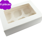 Lot de 20 Boîtes à Cupcakes Blanches Avec Fenêtre-6 empreintes