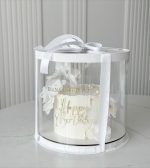 Lot de 10 Boîtes à Gâteau Cylindrique Transparente-30*30*34cm – Image 3