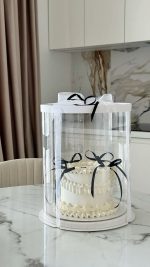 Boîte à Gâteau Cylindrique Transparente - 26*26*33cm