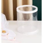 Boîte à Gâteau Cylindrique Transparente -26*26*25cm
