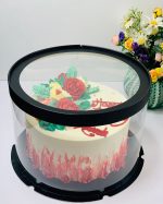 Boîte à Gâteau Cylindrique Transparente Noire -26*26*25cm – Image 2