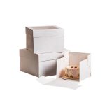 Boîte à Gâteau Blanche avec Fenêtre+ Support-30*30*20cm – Image 4
