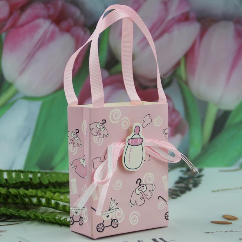 C2662FA4-D5F8-489C-AEF7-FA4E2C69D309.jpeg Lot de 10 Sacs à Bonbons Baby Shower-Rose – Image 1