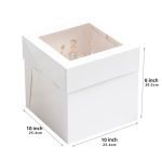 Boîte à Gâteau Blanche avec Fenêtre+ Support-25*25*20cm – Image 5
