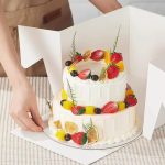 Boîte à Gâteau Blanche avec Fenêtre+ Support-30*30*20cm – Image 2