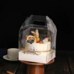 Boîte à Gâteau Transparente avec Poignée + Support - 19,5*19,5*15cm – Image 2