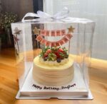 Lot de 10 Boîtes à Gâteau Carrée Transparente-26*26*31cm – Image 2