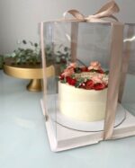 Lot de 10 Boîtes à Gâteau Carrée Transparente-26*26*31cm – Image 3