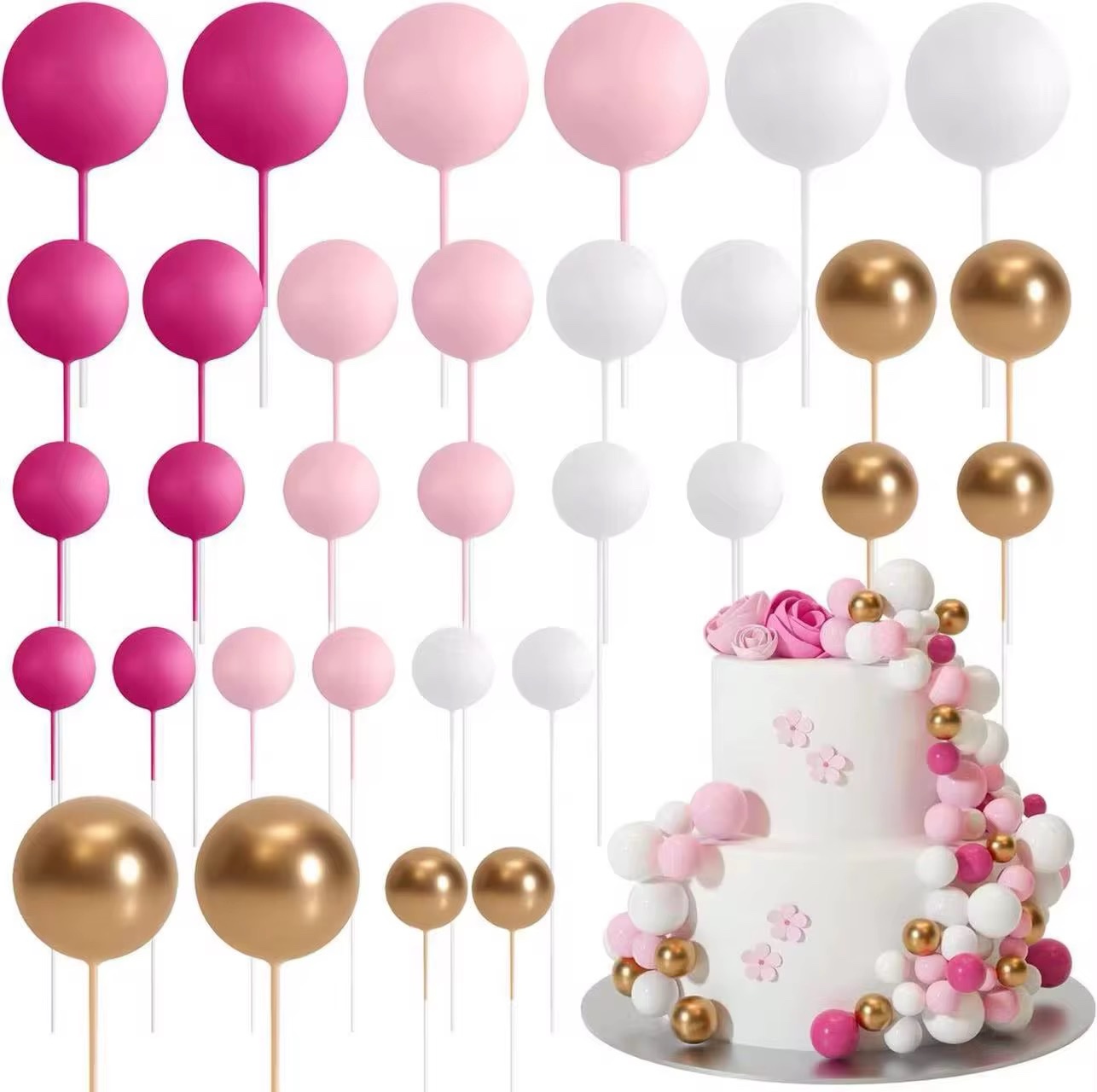 img_0676 Cake Topper - Boules Décoratives Mix (32pcs) #3 – Image 1