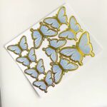 Cake Toppers - Lot de 10 Papillons 3D Décoratifs bleu
