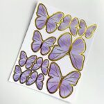 Cake Toppers - Lot de 10 Papillons 3D Décoratifs Violet