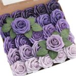 Fleurs Artificielles - 25 Roses - Mix Shades of Lavender