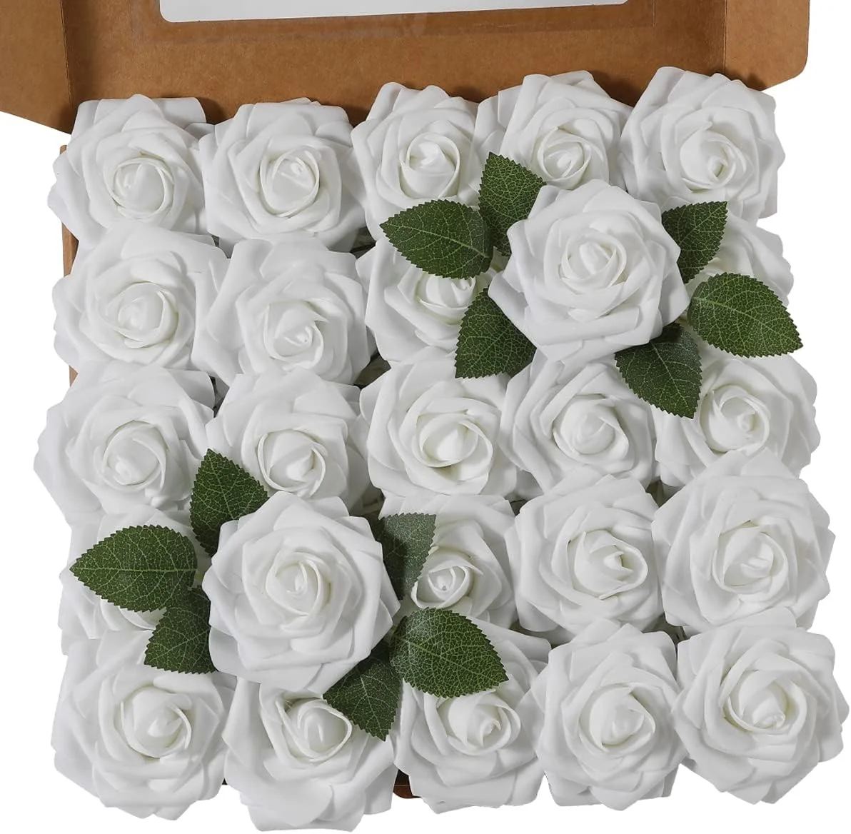img_8342 Fleurs Artificielles - 25 Roses - White – Image 1