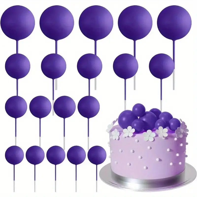 img_1707 Cake Topper - 20 pcs Boules Décoratives-Violet foncé – Image 1