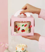 Boîte à Gâteau avec Poignée + Semelle-16*16*12cm – Image 2