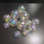 Cake Topper - 10 pcs Boules Décoratives transparentes avec reflets - blanc