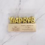 Bougies lettres HAPPY BIRTHDAY - dorée (13 pièces)