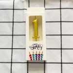Bougie chiffre 1 - dorée