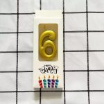 Bougie chiffre 6 - dorée