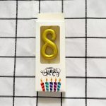 Bougie chiffre 8 - dorée