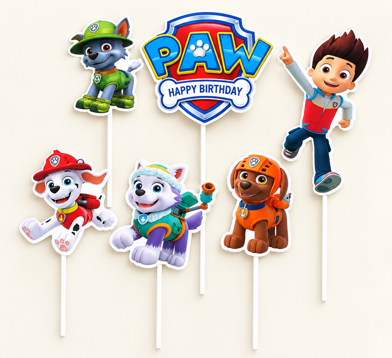 265f122a-5324-4cfc-9c70-8b6a958f63b0 Cake Toppers Paw Patrouille - Lot de 6 pièces – Image 1
