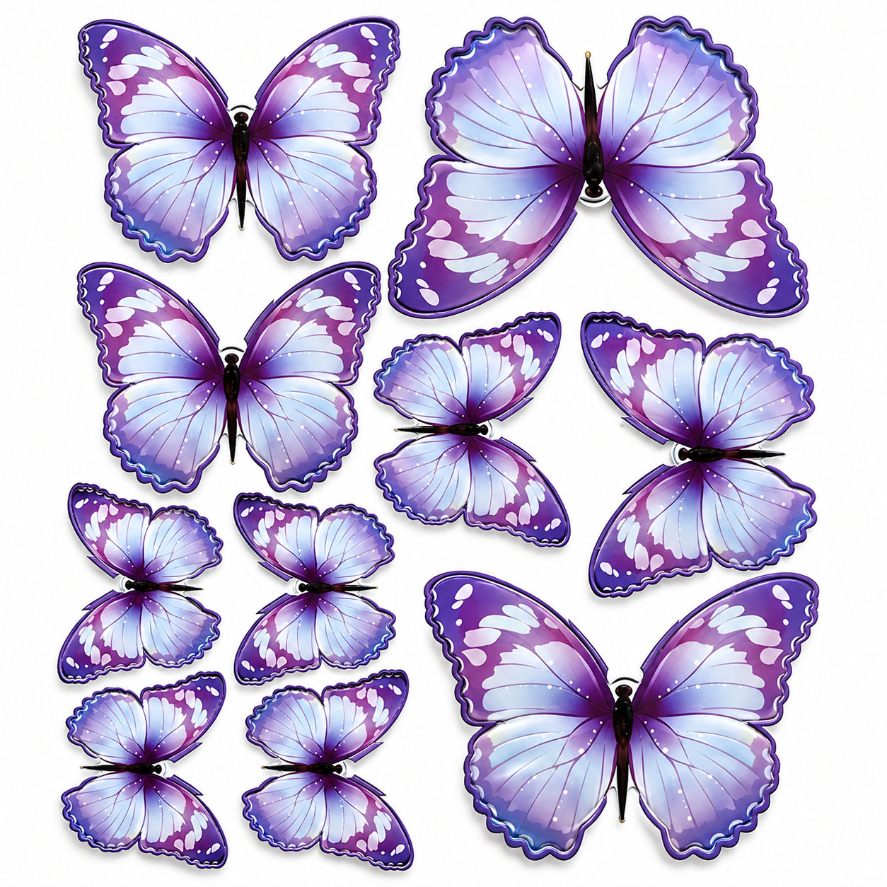 2ade3d6f-9e06-4f30-8b47-a1219acf9f26 Cake Toppers - Lot de 10 Papillons 3D Décoratifs Violet #1 – Image 1