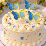 Cake Toppers - Lot de 4 Papillons Décoratifs bleu – Image 2