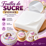 Feuille de sucre vierge A4 - 25 pièces