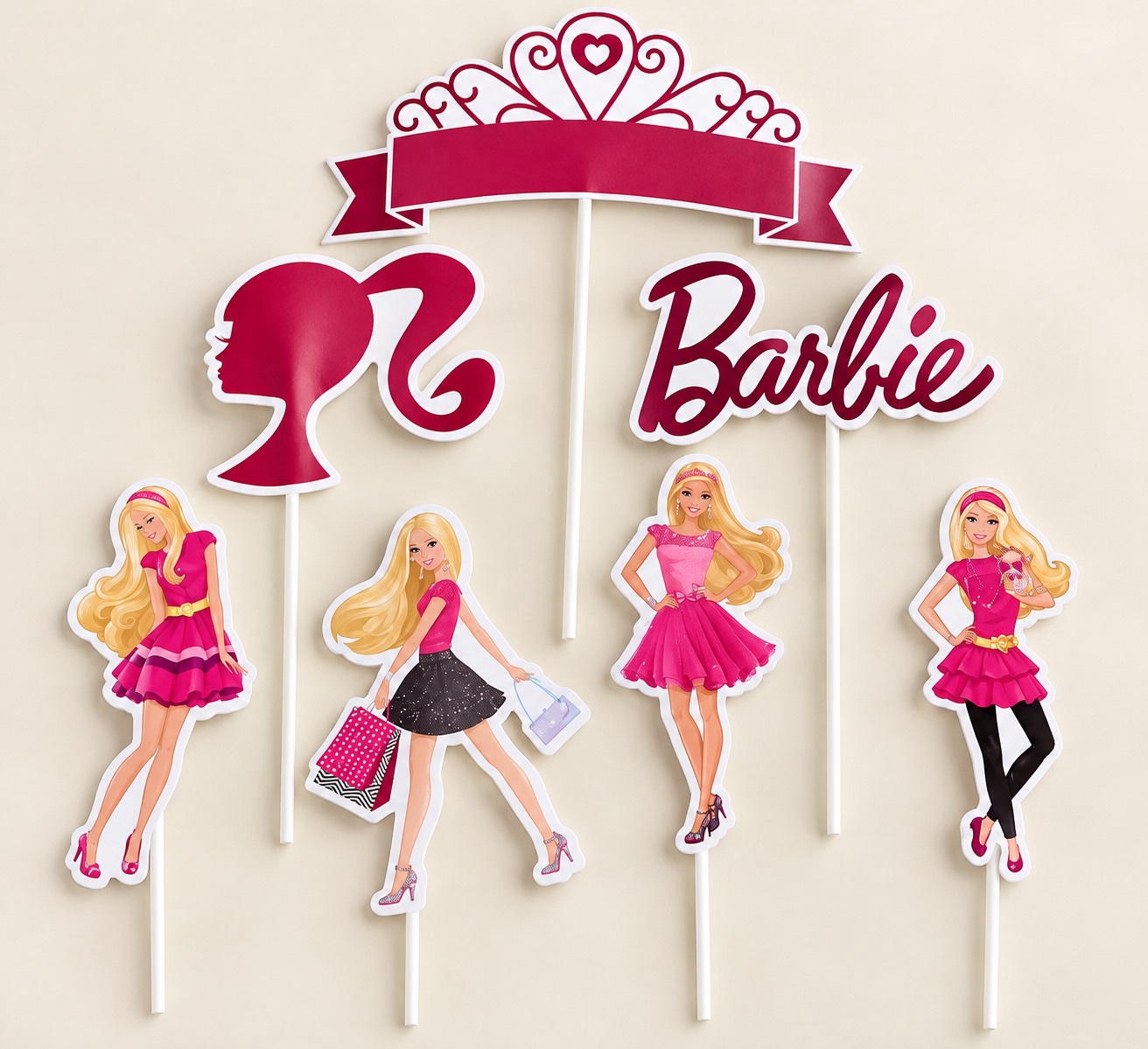 img_2952 Cake Toppers Barbie - Lot de 7 pièces – Image 1