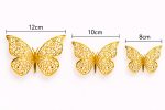 Cake Toppers - Lot de 12 Papillons 3D Décoratifs doré – Image 2