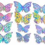 Cake Toppers - Lot de 12 Papillons Décoratifs multicolore