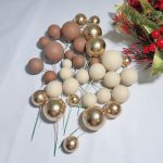 Cake Topper - 32 pcs Boules Décoratives Mix nude – Image 2
