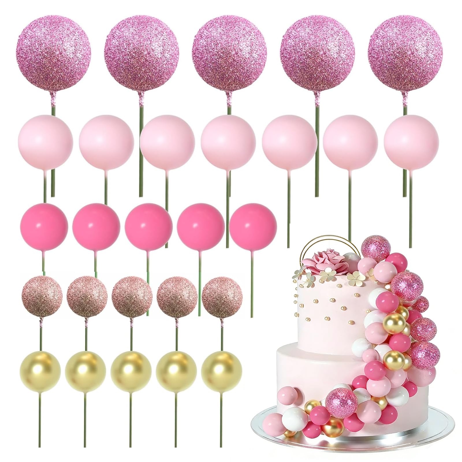 img_8368 Cake Topper - 50 pcs Boules Décoratives Mix - sweet rose – Image 1